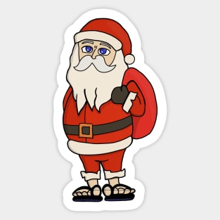 Santa Claus Christmas Flip Flops Sticker